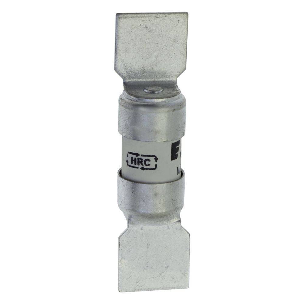 Ein zylindrischer HRC-Sicherungseinsatz mit Metallsteckverbindern an beiden Enden, mit der Bezeichnung 'HRC'. Verwendet für Anwendungen mit hohen Stromstärken.