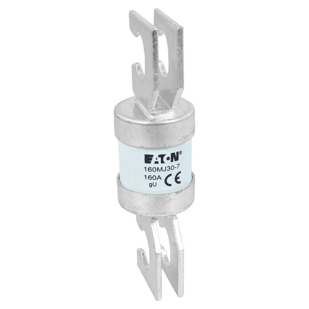 Eaton 160MJ30-7 160A gU-Sicherung mit Doppelblatt-Anschlüssen, CE-gekennzeichnet, zur elektrischen Stromkreisabsicherung.