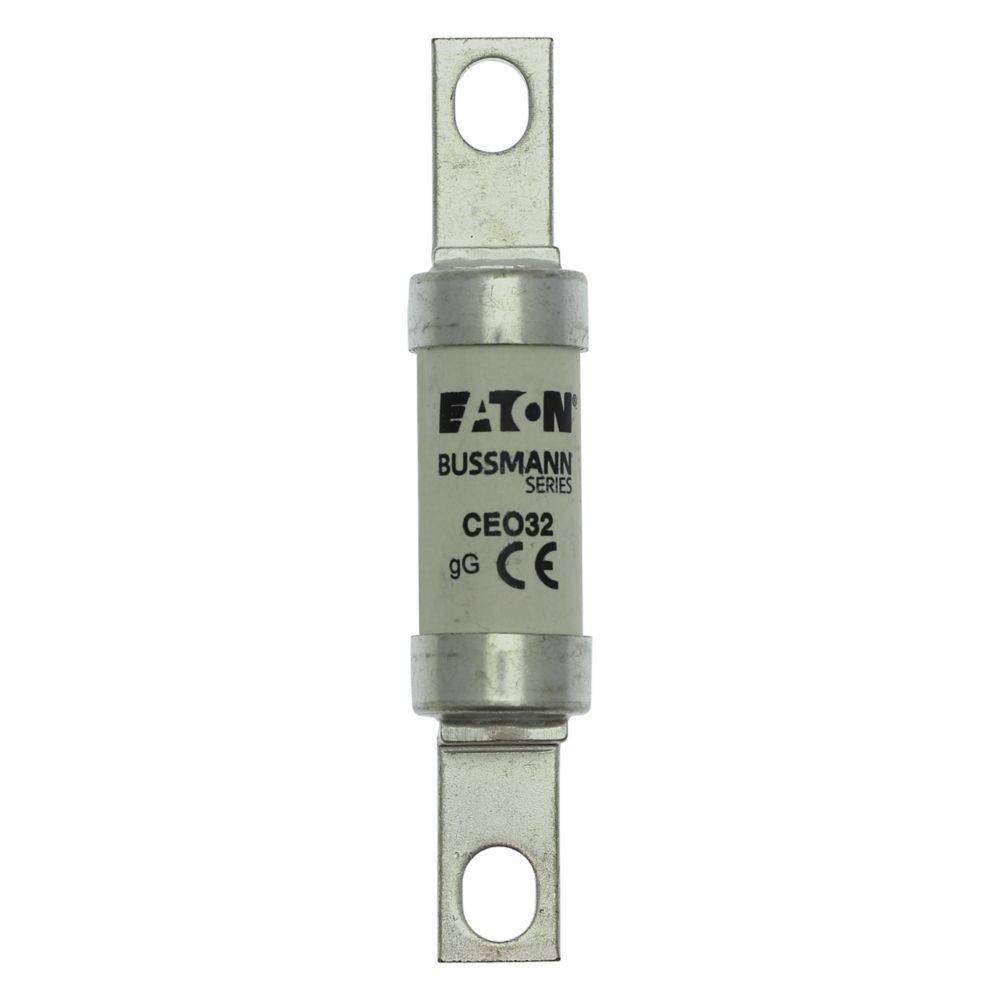 Eine 'Bussmann-Serie' Eaton CE0 32 gG Keramik-Sicherung, ausgelegt auf 32 Ampere, geeignet für den elektrischen Schutz in verschiedenen Stromkreisen.