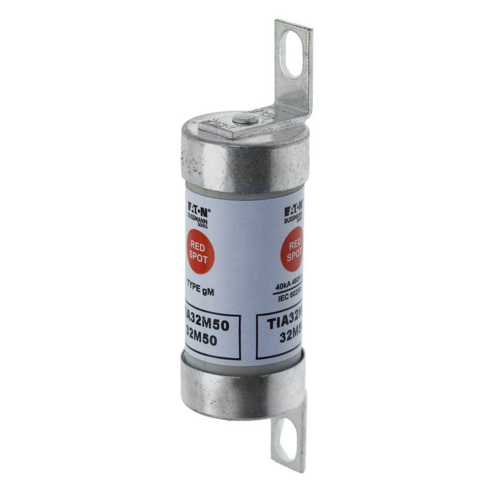 Eaton Sicherung vom Typ GM, 32A, 240V, verwendet für elektrische Sicherheit durch Verhinderung von Überlastungen. Zylindrisch mit Metallkappen, weiße Gehäuse.
