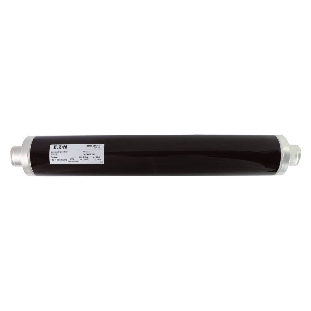 Ein schwarzer zylindrischer Filter mit Metallenden und einer Etikette mit Spezifikationen, der für industrielle Filtration verwendet wird.