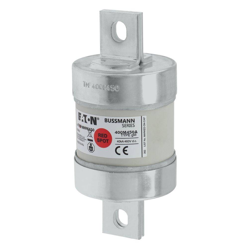 Eaton Bussmann Zylindersicherung, Reihe 400M450, 400A, mit metallischen und keramischen Komponenten, entwickelt für elektrischen Leitungsschutz.