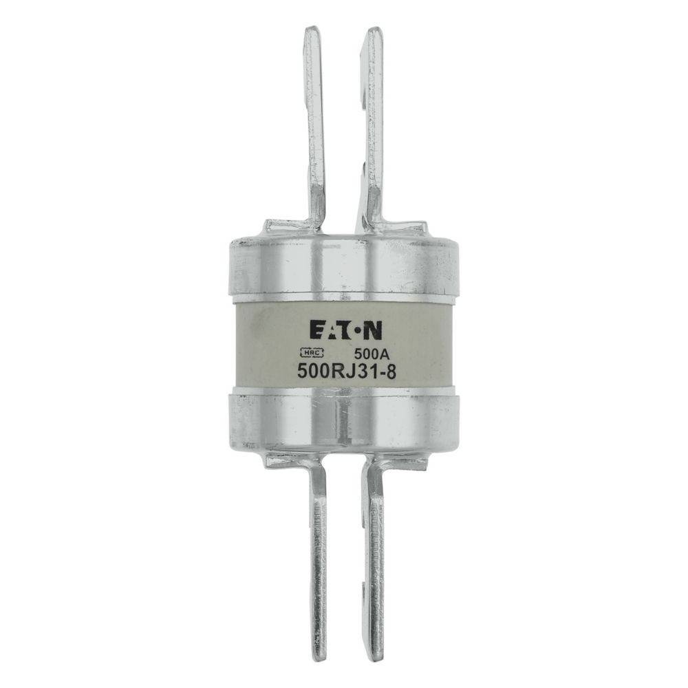 EATON 500A 500RJ31-8 Zylindersicherung mit Metallstiften zum elektrischen Leitungsschutz.