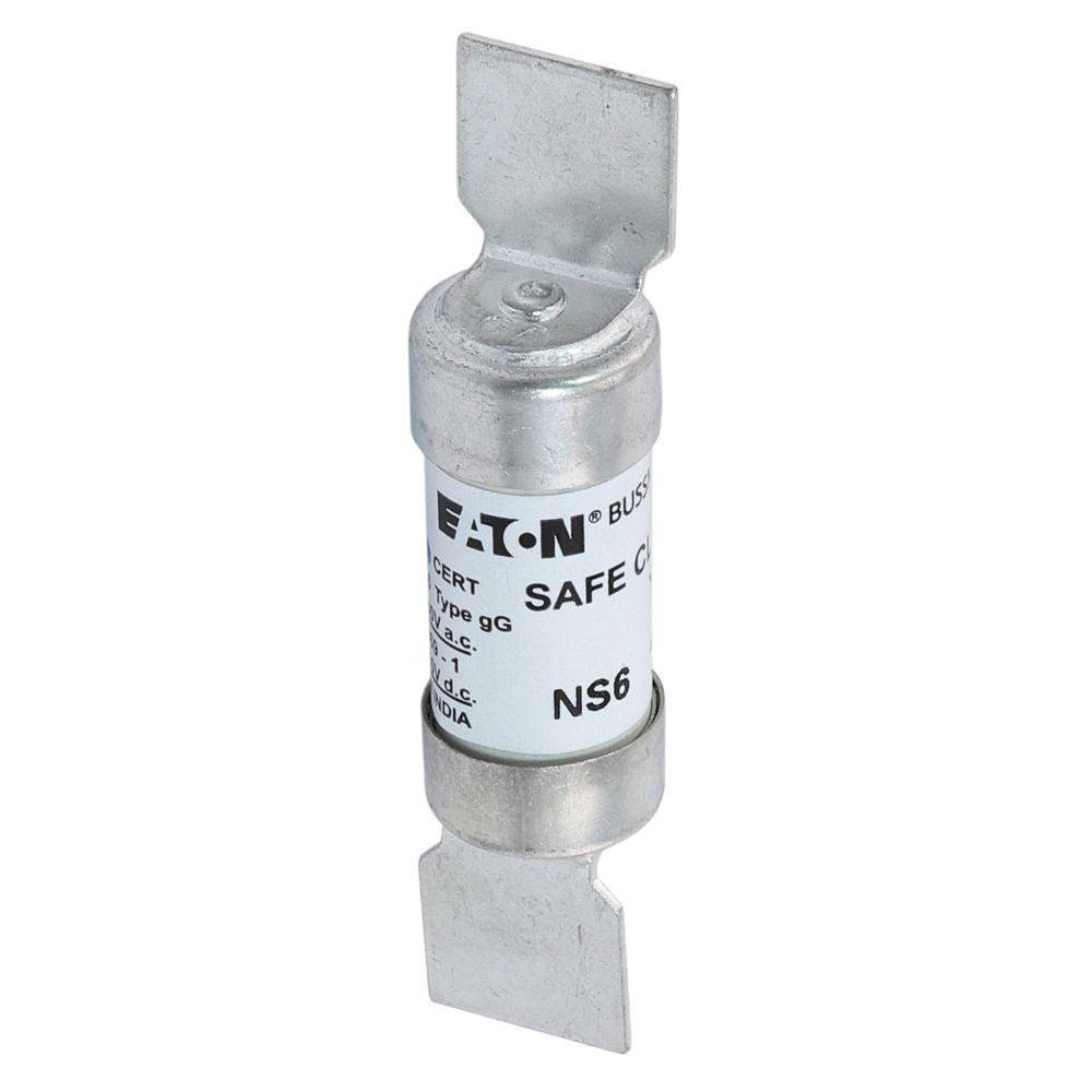 EATON Bussmann Safe Clip' Sicherung mit Metallverbindern, verwendet zum elektrischen Schutz in Stromkreisen, mit Eaton-Logo.