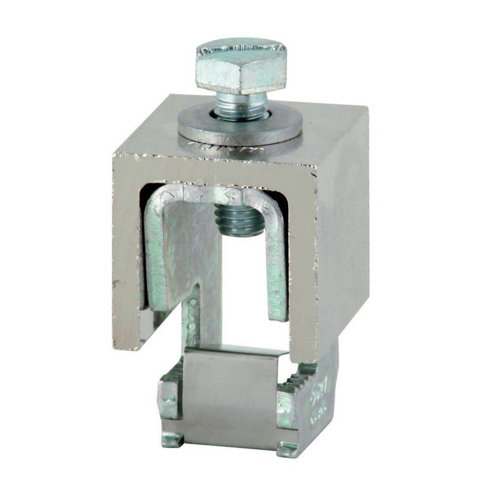 Metallträger-Klemme mit einem Bolzen oben zur sicheren Befestigung.