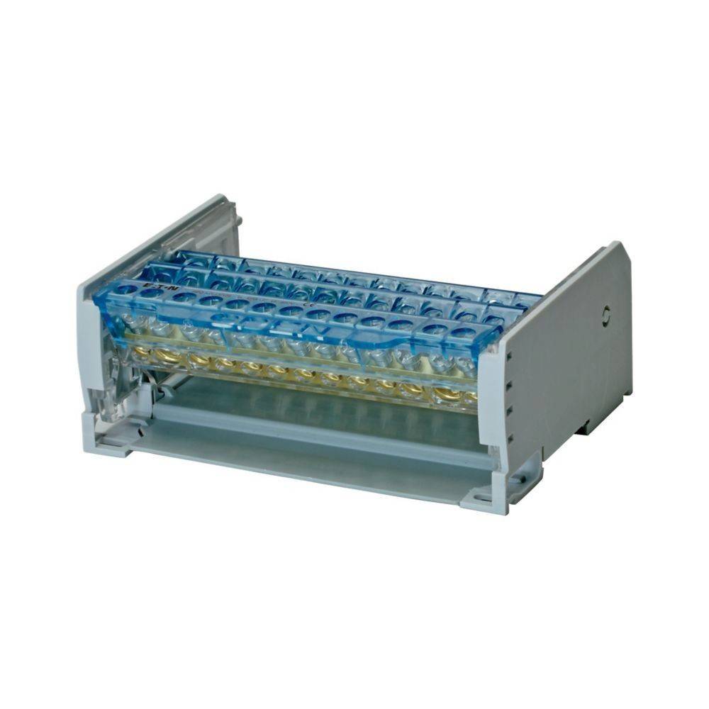 Ein Laborprüfröhrchenhalter mit mehreren blauen und durchsichtigen Prüfröhrchen, die in Reihen angeordnet sind und Abteile für eine organisierte Lagerung zeigen.