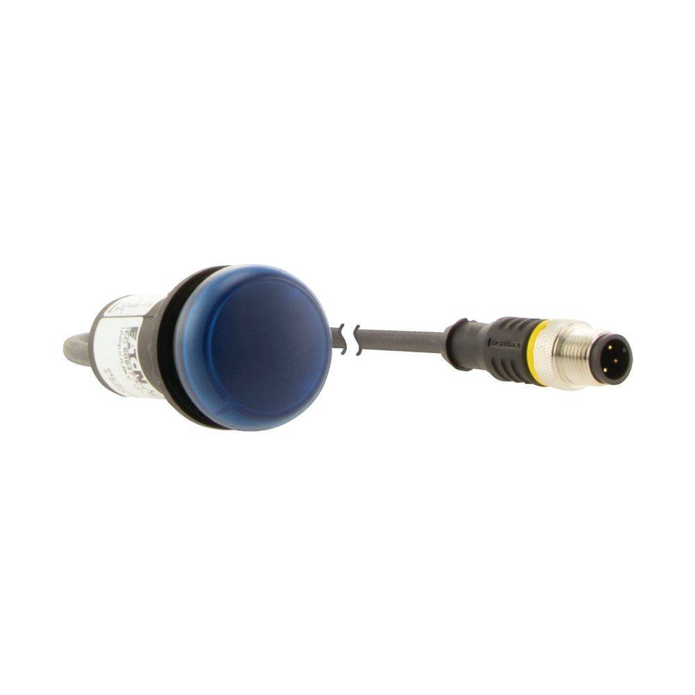 „Ein blauer Nasenmontagesensor mit gebrochener Kabel.