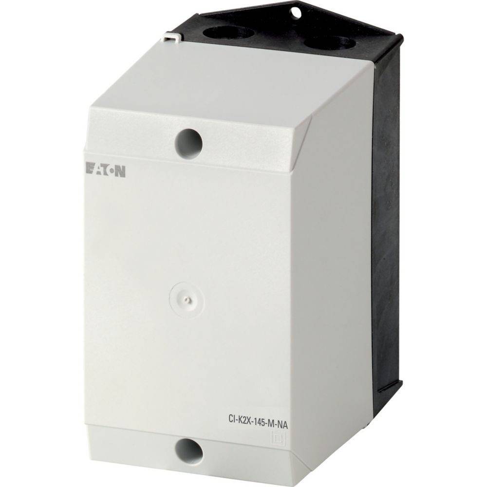 „Ein grauer Eaton CI-K2X-145-M-NA Schütz mit schwarzem Rücken, entwickelt für elektrische Anwendungen.