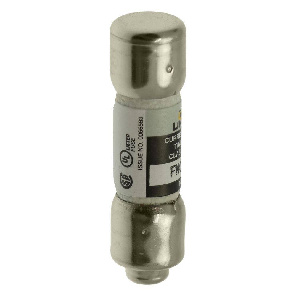 Ein metallischer zylindrischer Sicherungseinsatz mit der Bezeichnung FNM-30, der zum Schutz von elektrischen Stromkreisen verwendet wird. Er verfügt über Sicherheitszertifizierungslogos und ein Inspektionsetikett.