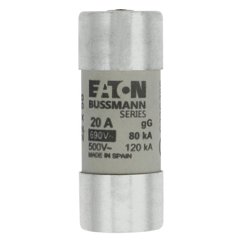 Eaton Bussmann Sicherung, 20 A, 690 V, 80 kA, 500 V, 120 kA, hergestellt in Spanien.