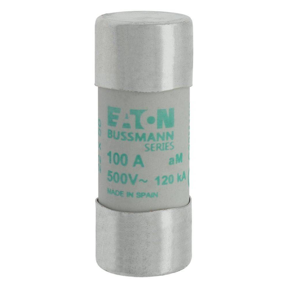 Eaton Bussmann Sicherung, 100A, 500V, 120kA, zylindrisch, hergestellt in Spanien.