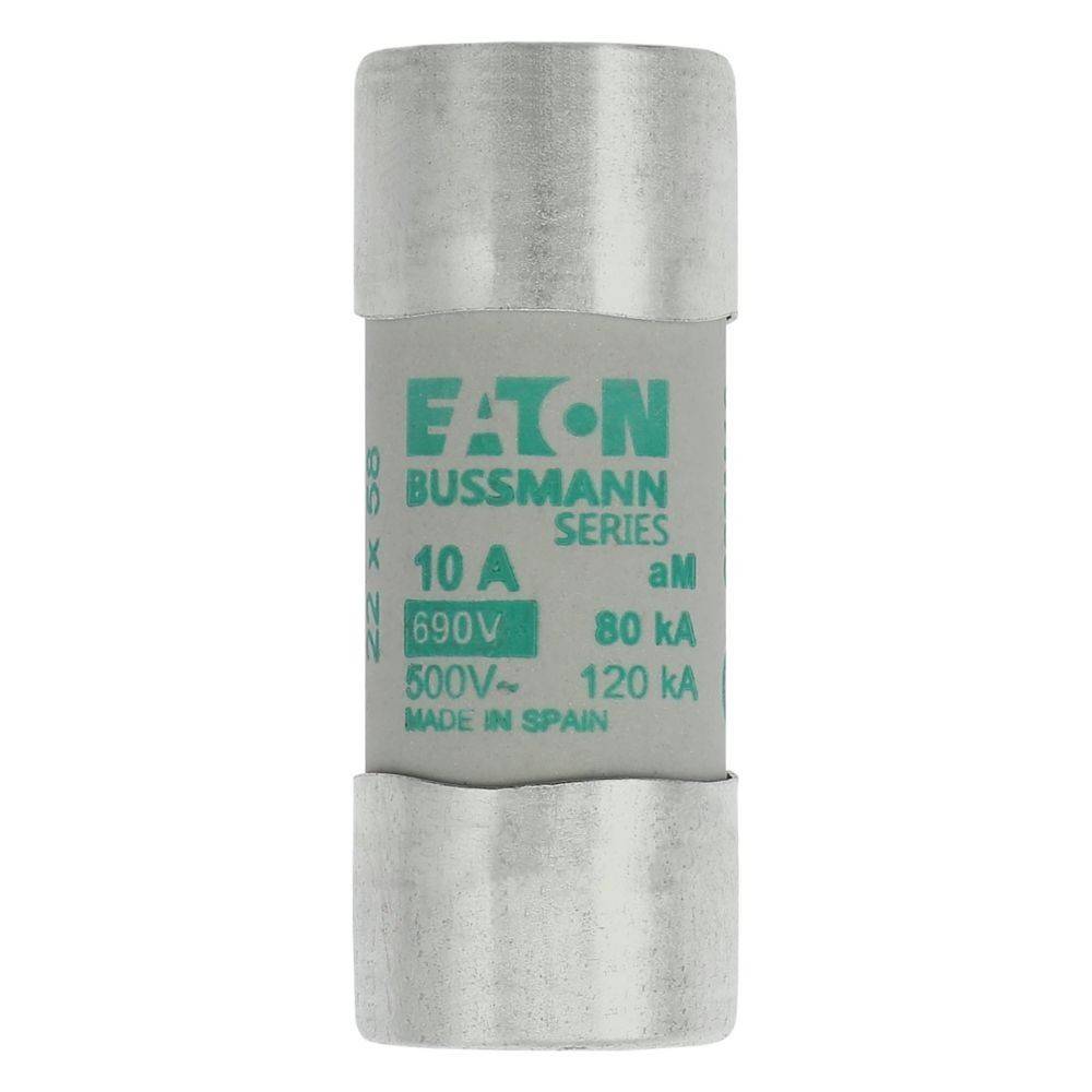 Eaton Bussmann Sicherungsserie, 10 A, 690 V, 80 kA, 500 V~, 120 kA, hergestellt in Spanien.