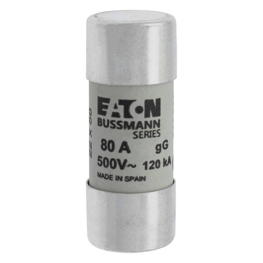 Eaton Bussmann Serie 80 A Sicherung, 500V ~ 120 kA, hergestellt in Spanien.