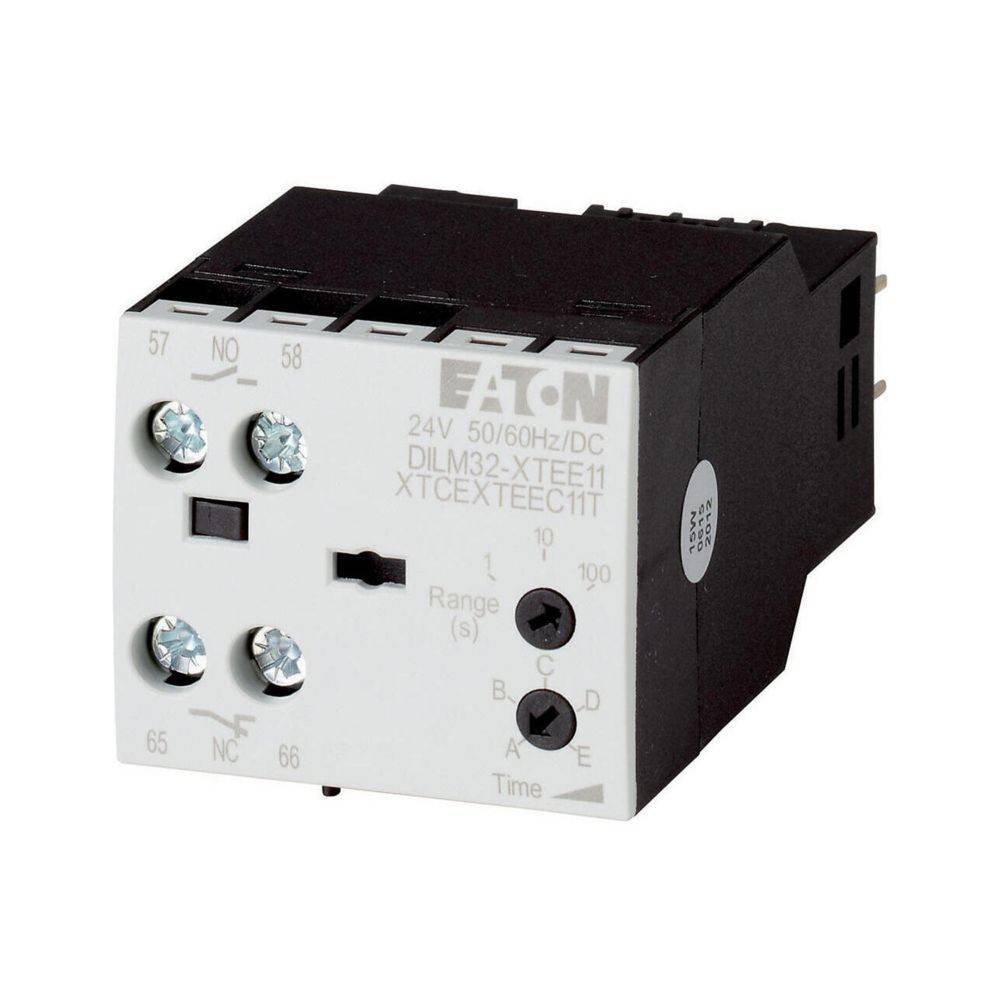 Eaton-Schütz, Modell DILM32-XTEE11, 24V, 50/60Hz/Gleichstrom, mit vier Schraubklemmen und Diagnose-Anzeigen.
