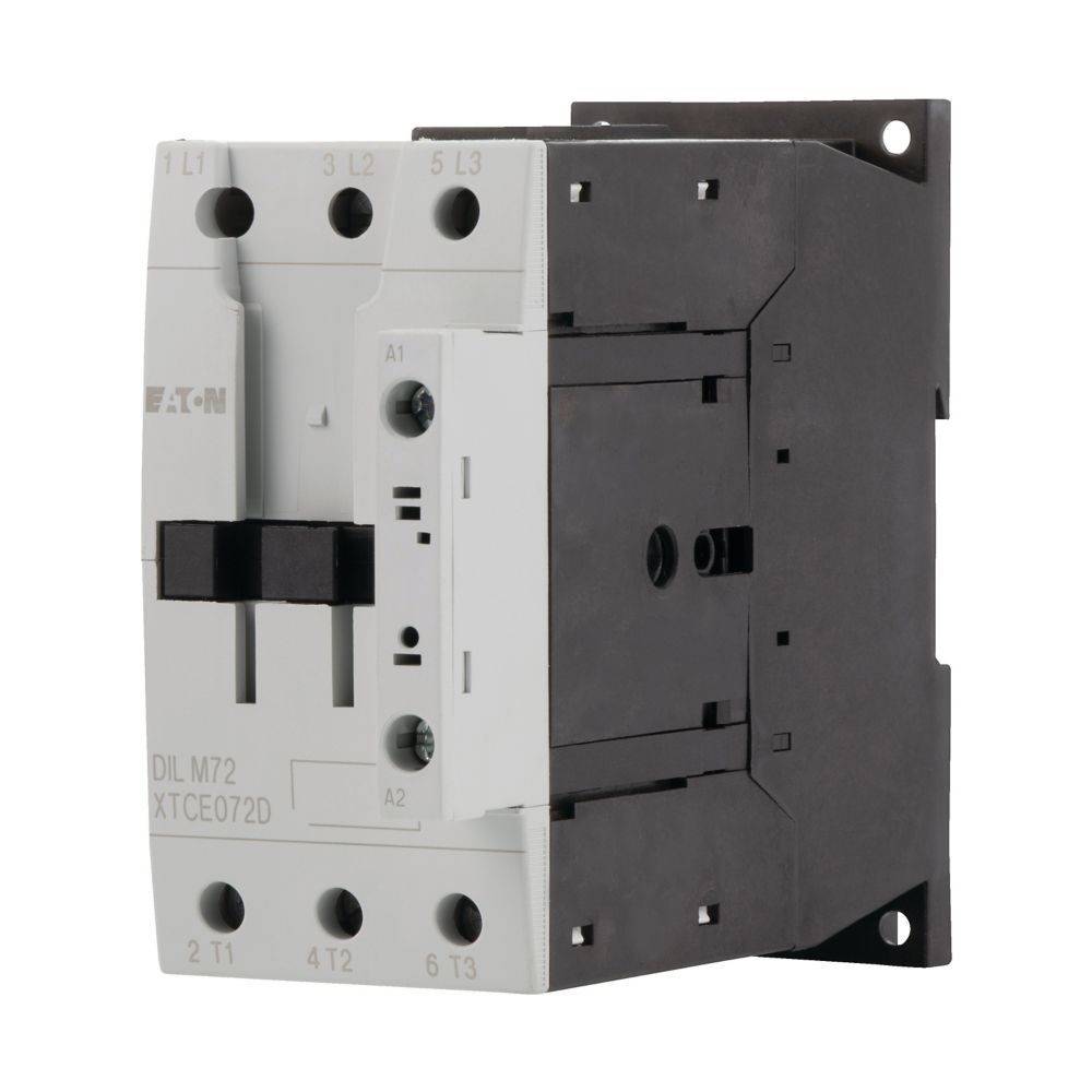 Ein Dreiphasen-Motorschütz, hauptsächlich zum Schalten elektrischer Stromkreise verwendet, mit einem robusten schwarz-weißen Design.