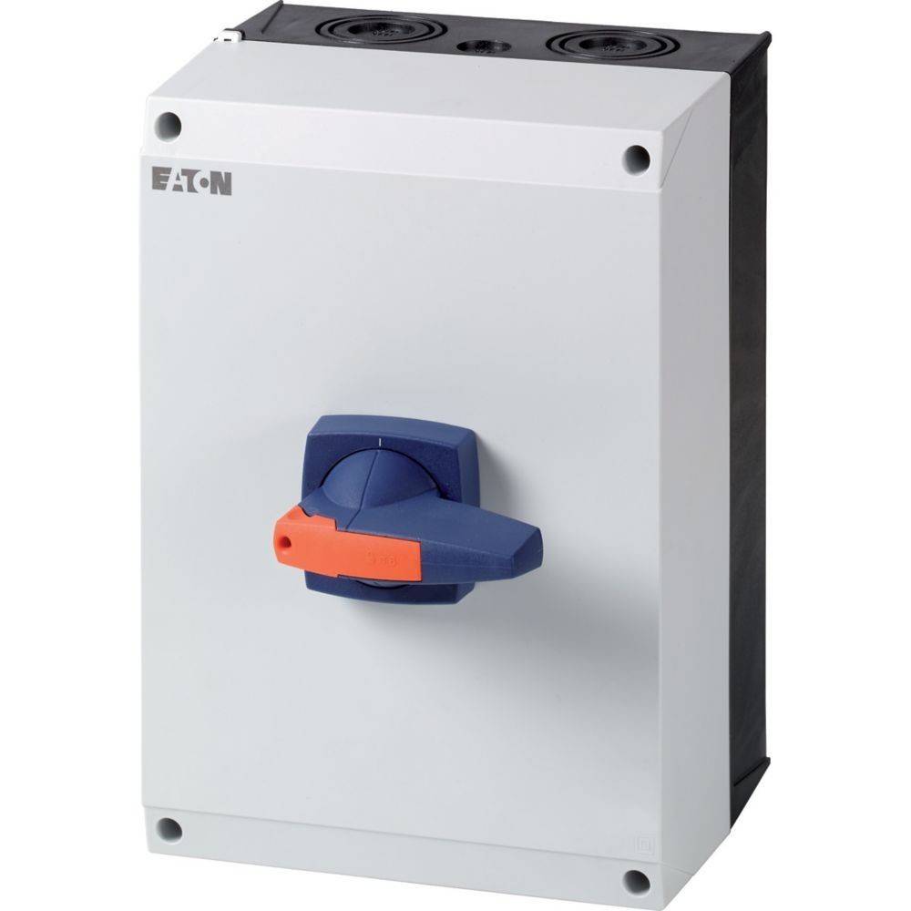 Elektrischer Schaltkasten mit einem Bedienungsknopf, der zur Steuerung des Stromflusses in elektrischen Schaltkreisen verwendet wird.