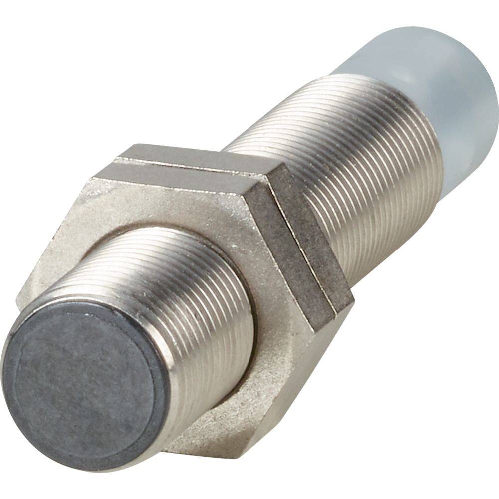 Ein Metallindustrie-Sensor mit einem gewindeten zylindrischen Körper und einer flachen Detektionsoberfläche, möglicherweise zur Näherungserkennung verwendet.