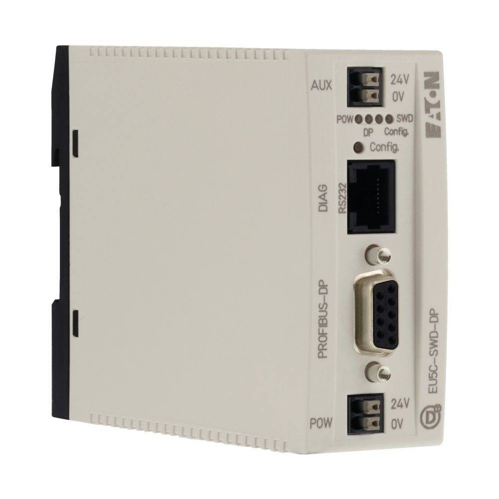 Eaton EU5C-SWD-DP SNR' Gerätemodulgerät mit Diagnose- und Konnektivitätsanschlüssen für industrielle Automatisierungssysteme.