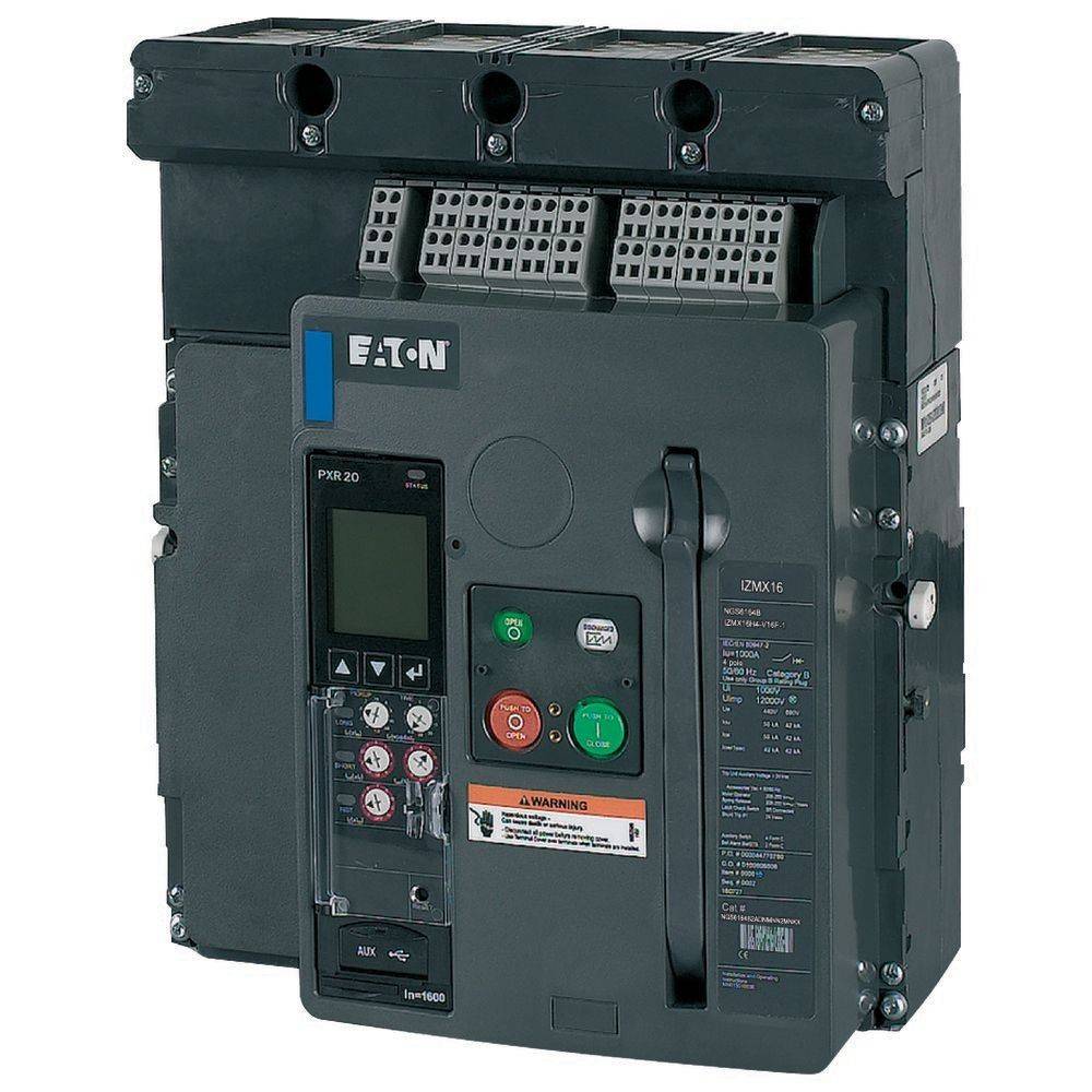 Ein digitales Sicherungskasten mit verschiedenen Steuerungstasten, einem Displaybildschirm und Warnhinweisen, der zur Verwaltung elektrischer Systeme verwendet wird.
