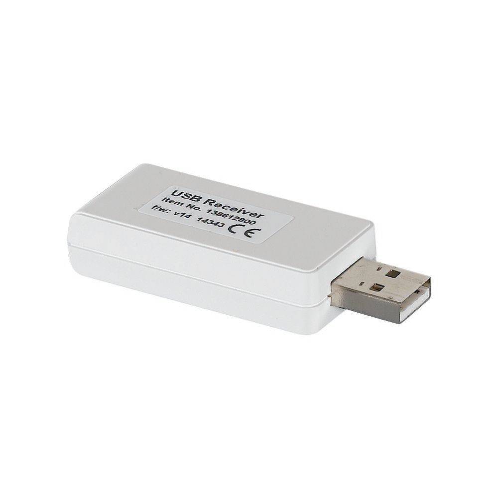 Ein weißer USB-Empfänger mit der Bezeichnung 'USB-Empfänger, Modell-Nr.: 1288', der für die drahtlose Geräteverbindung entwickelt wurde.