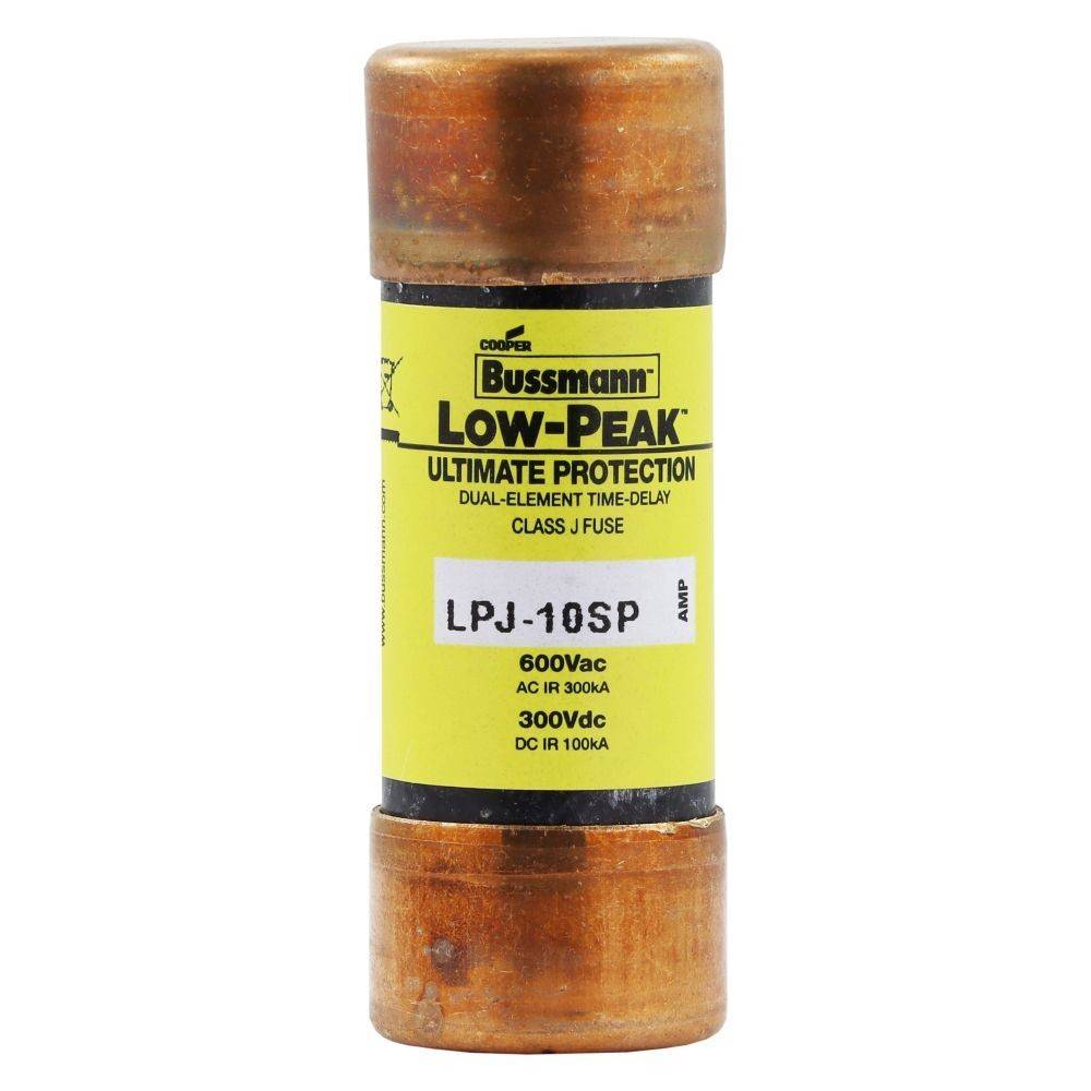 Bussmann Low-Peak Ultimate Protection Sicherung, Modell LPJ-10SP, 600 Vac, 30 Vdc, zweielementiger Zeitverzögerungstyp, Klasse J.