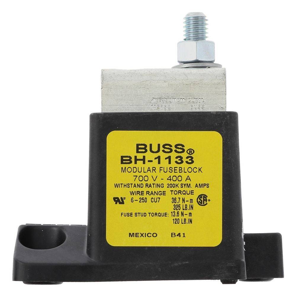 Buss BH-1133 modularer Sicherungsblock, 700V-400A, Leiterbereich 6-250 CU, Anzugswerte 35-120 LB-IN.