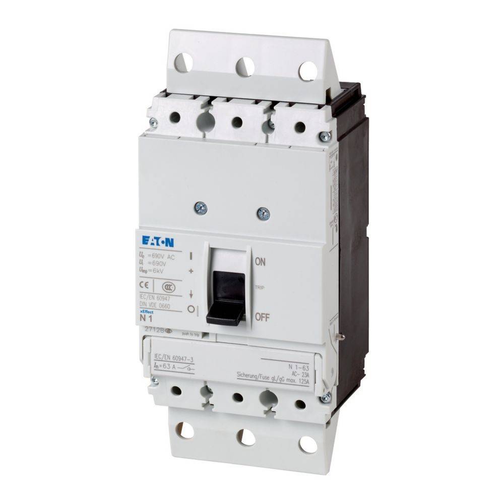 Sicherungsautomat mit einem Kippschalter, der mit 'EIN' und 'AUS' beschriftet ist, Marke Eaton. Er ist zur elektrischen Stromkreisabsicherung konzipiert.