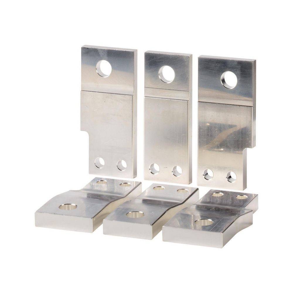 Aluminium-Antriebseingangslinkungen mit Montagelöchern, in einem Satz von vier gezeigt, für mechanische Montage oder industrielle Anwendungen entwickelt.