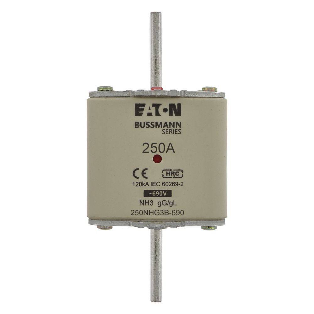Eaton Bussmann Serie 250A HRC-Sicherung, 120kA/IEC 60269-2, 690V, NH3 gG/gL, 250NHG3B-690.