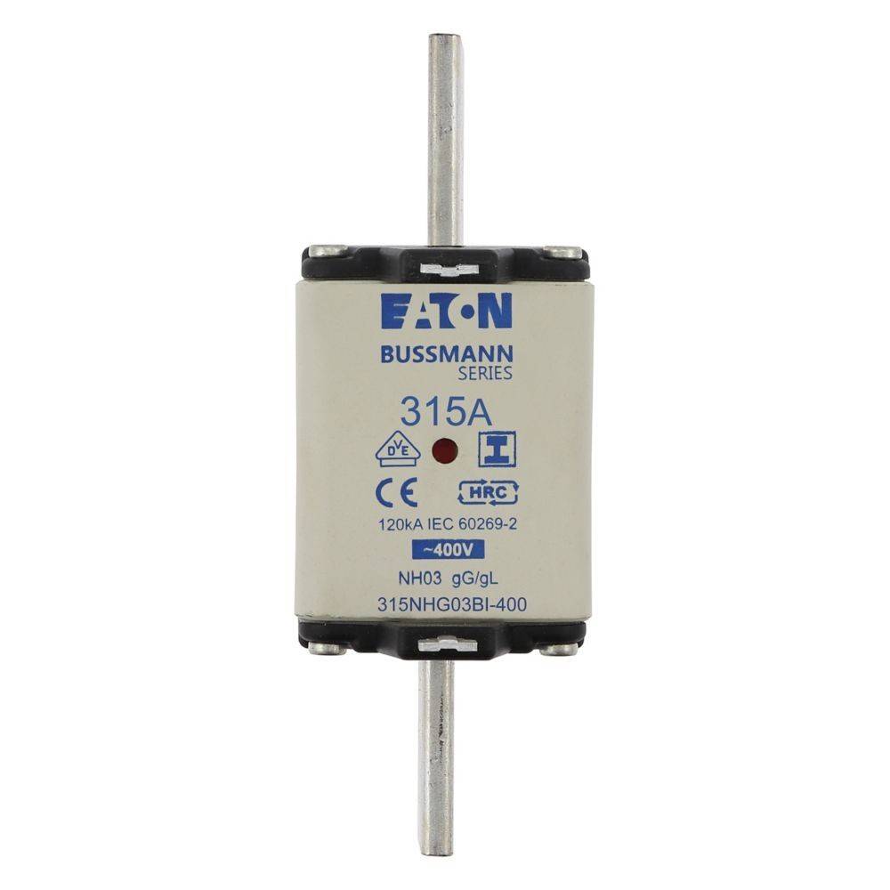 Eaton Bussmann Serie 315A Sicherung mit Markierungen: 120kA IEC 60269-2, 400V, NH03 gG/gL, 315NHG003BI-400.