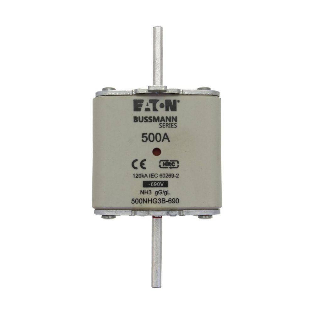 Eaton Bussmann Sicherungseinsatz, 500A, 690V, NH3 gG/gL, 120kA IEC 60269-2; Modell 500NHG3B-690.