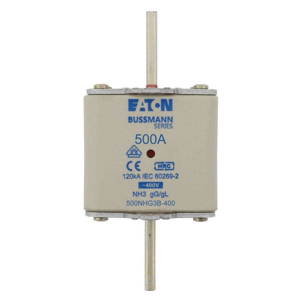 EATON Bussmann Serie 500A Sicherung, 120kA IEC 60269-2, 400V, NH3 gG/gL, 500NHG3B-400