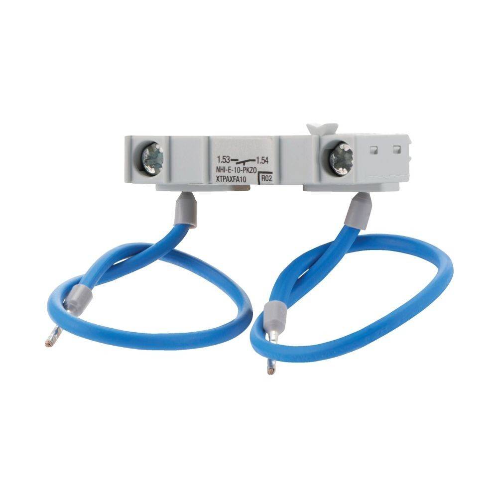 NRB-01-P-CO2 XTPA6010 RO22' Komponente mit blauen Kabeln, verwendet für elektrische Verbindungen und Schaltungsinstallation.