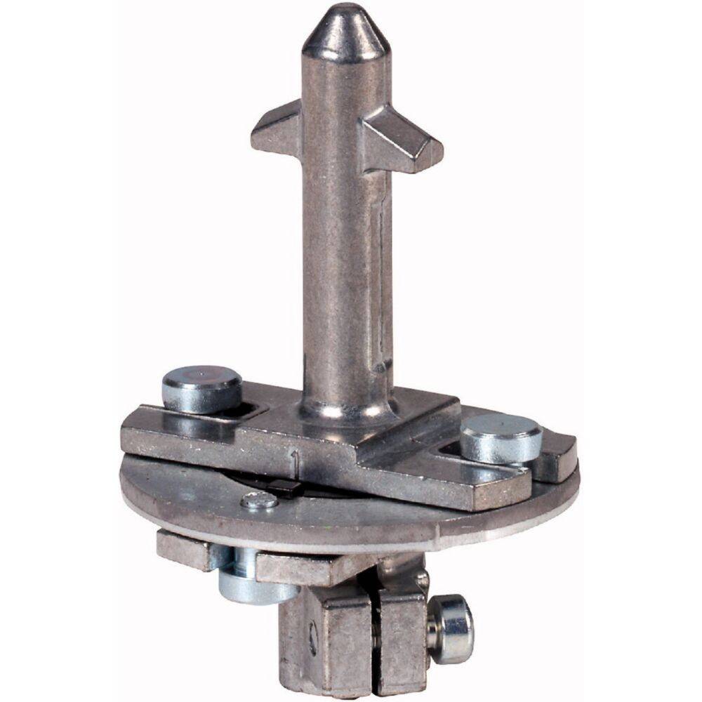 Ein metallischer Industrieriegel mit zentralem Stift und mehreren Befestigungspunkten, der in Maschinen zur sicheren Befestigung und Stabilisierung verwendet wird.