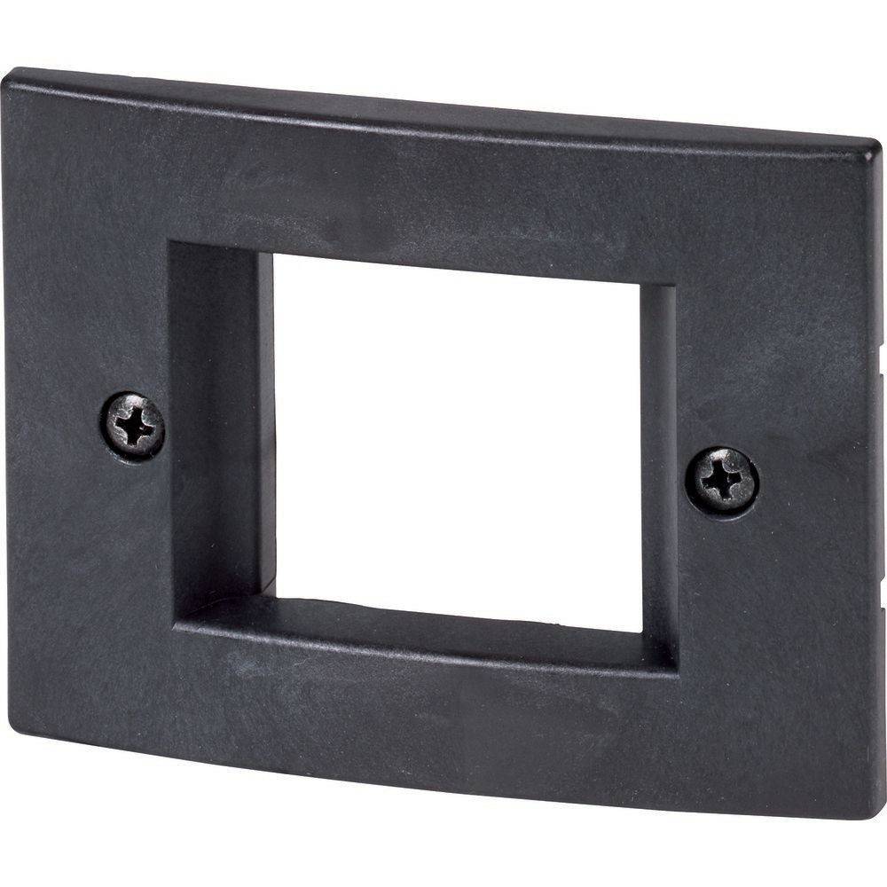 Ein schwarzer rechteckiger RFID-Reader-Montagebügel mit Schraubenöffnungen an jeder Seite.