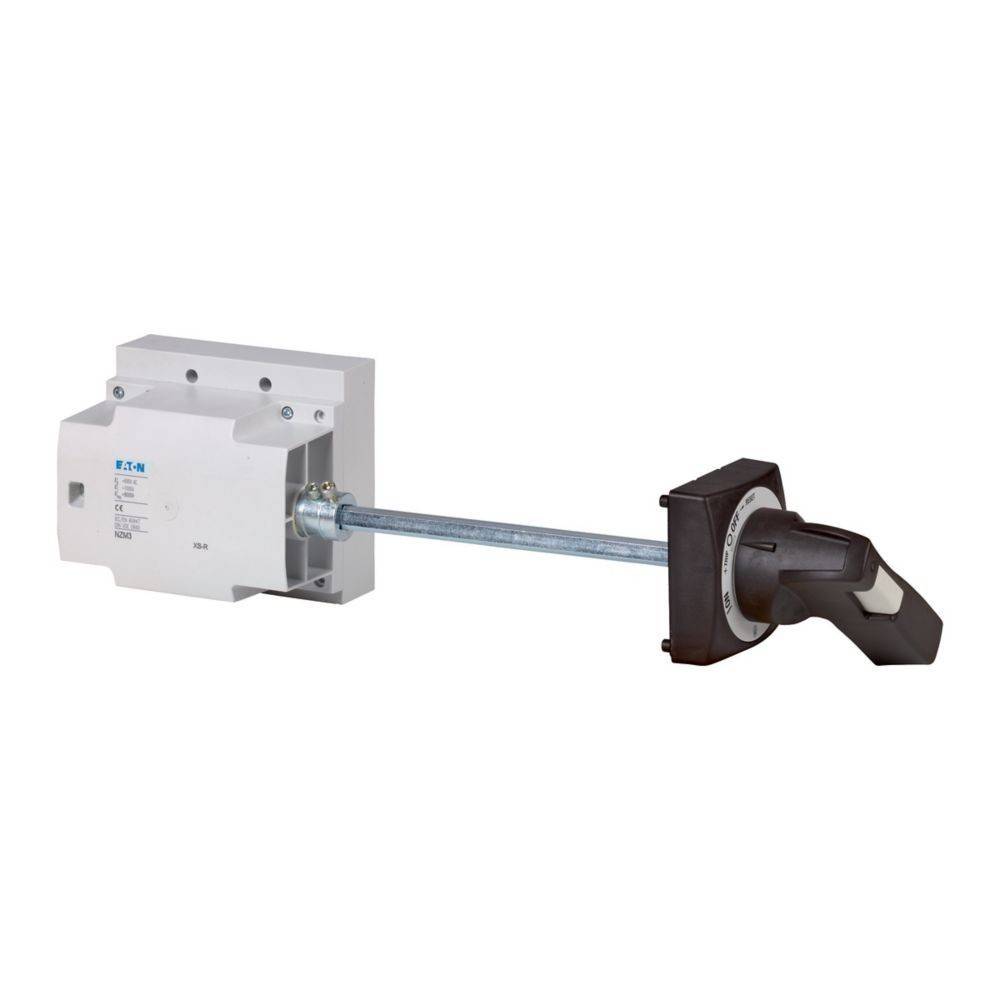 Ein Drehschalter mit verlängertem Griff, der zum Ein- und Ausschalten elektrischer Schaltkreise verwendet wird.