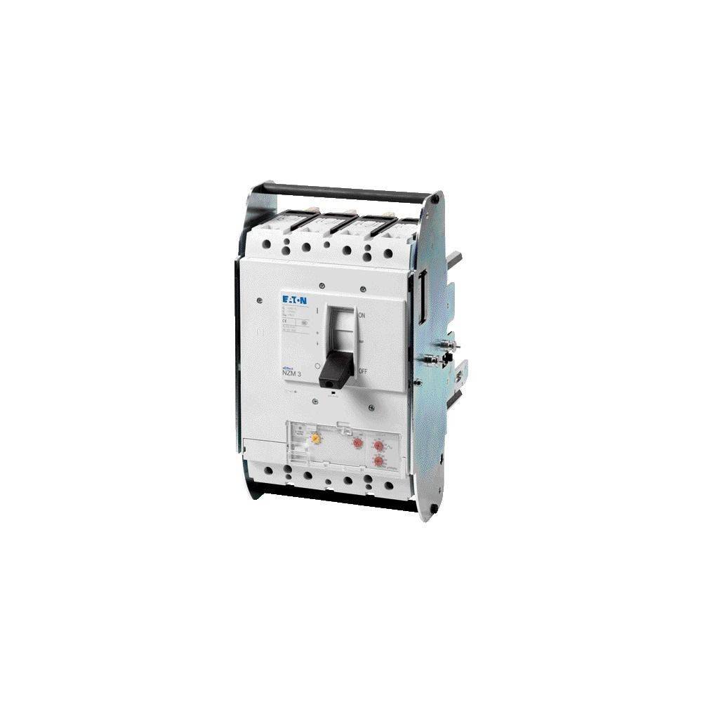 Ein Sicherungsautomat mit weißer Abdeckung, schwarzem Schalter und beschrifteten Anzeigen, der zur Steuerung des elektrischen Stromflusses in einem System verwendet wird.