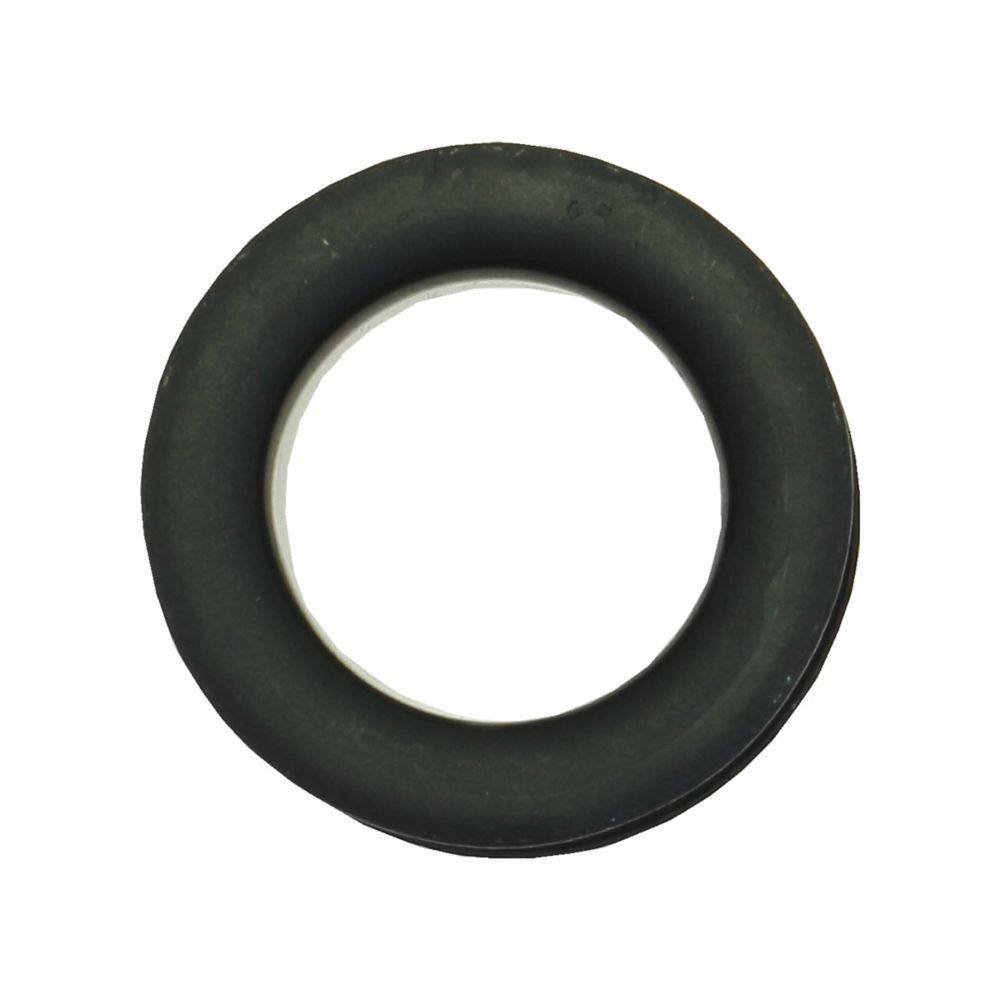Ein schwarzer Gummidichtring, kreisförmig, der als mechanische Dichtung oder Abdichtung verwendet wird, um das Austreten von Flüssigkeiten oder Gasen in Maschinen zu verhindern.