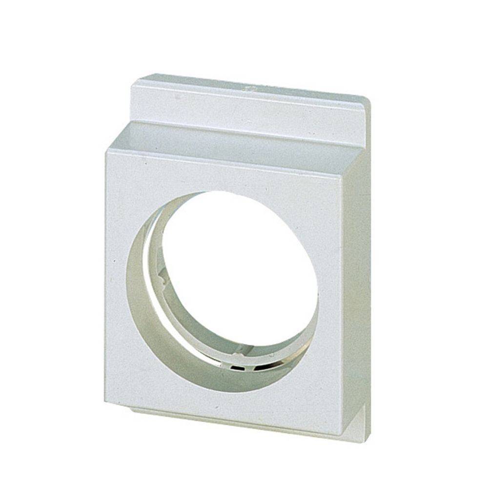 Eine quadratische Metallklemme mit einer kreisförmigen Öffnung, die zum Befestigen von zylindrischen Objekten wie Rohren oder Kabeln in mechanischen Baugruppen verwendet wird.