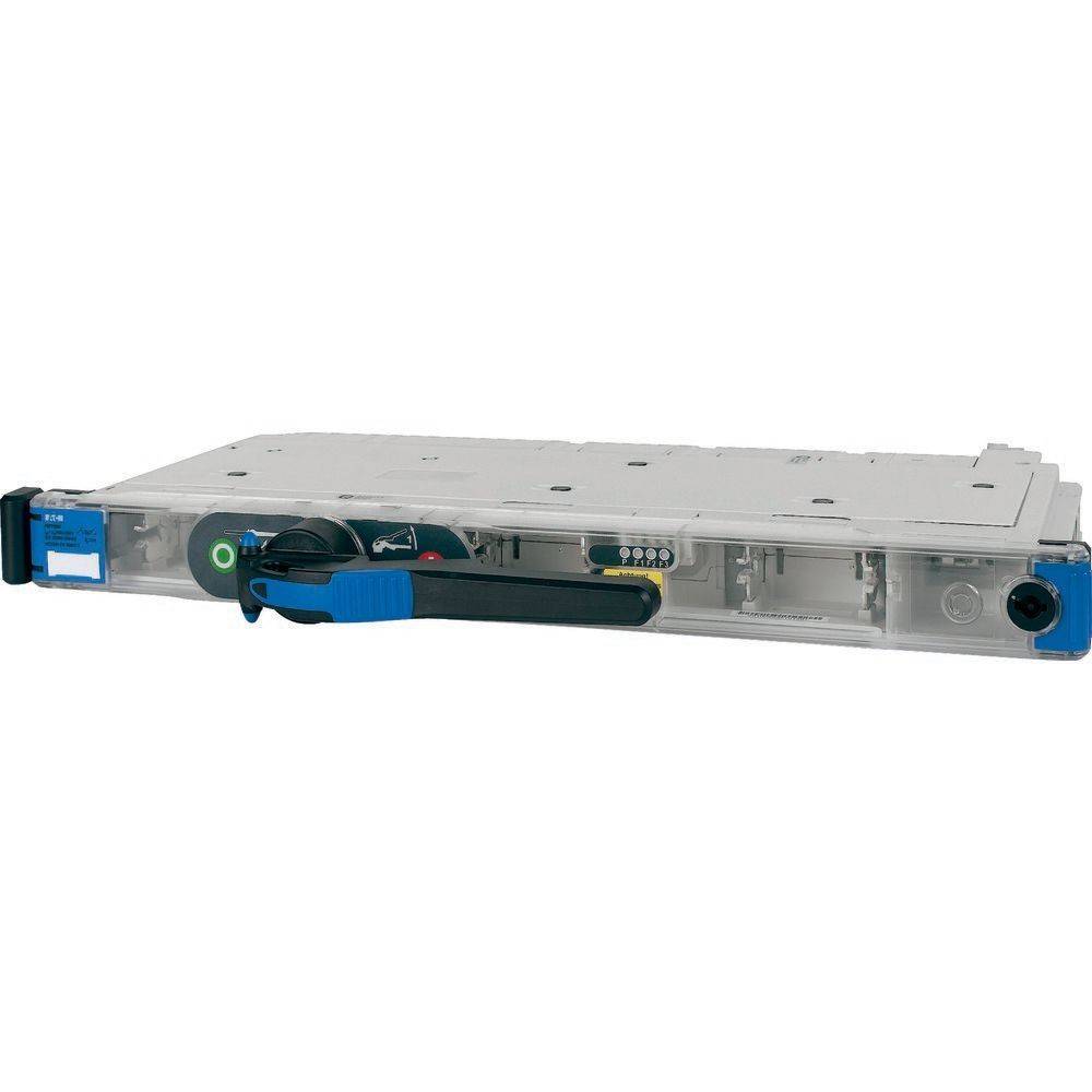 Ein Rack-Server mit einem blauen Griff und sichtbaren Indikatorleuchten auf der Frontplatte.