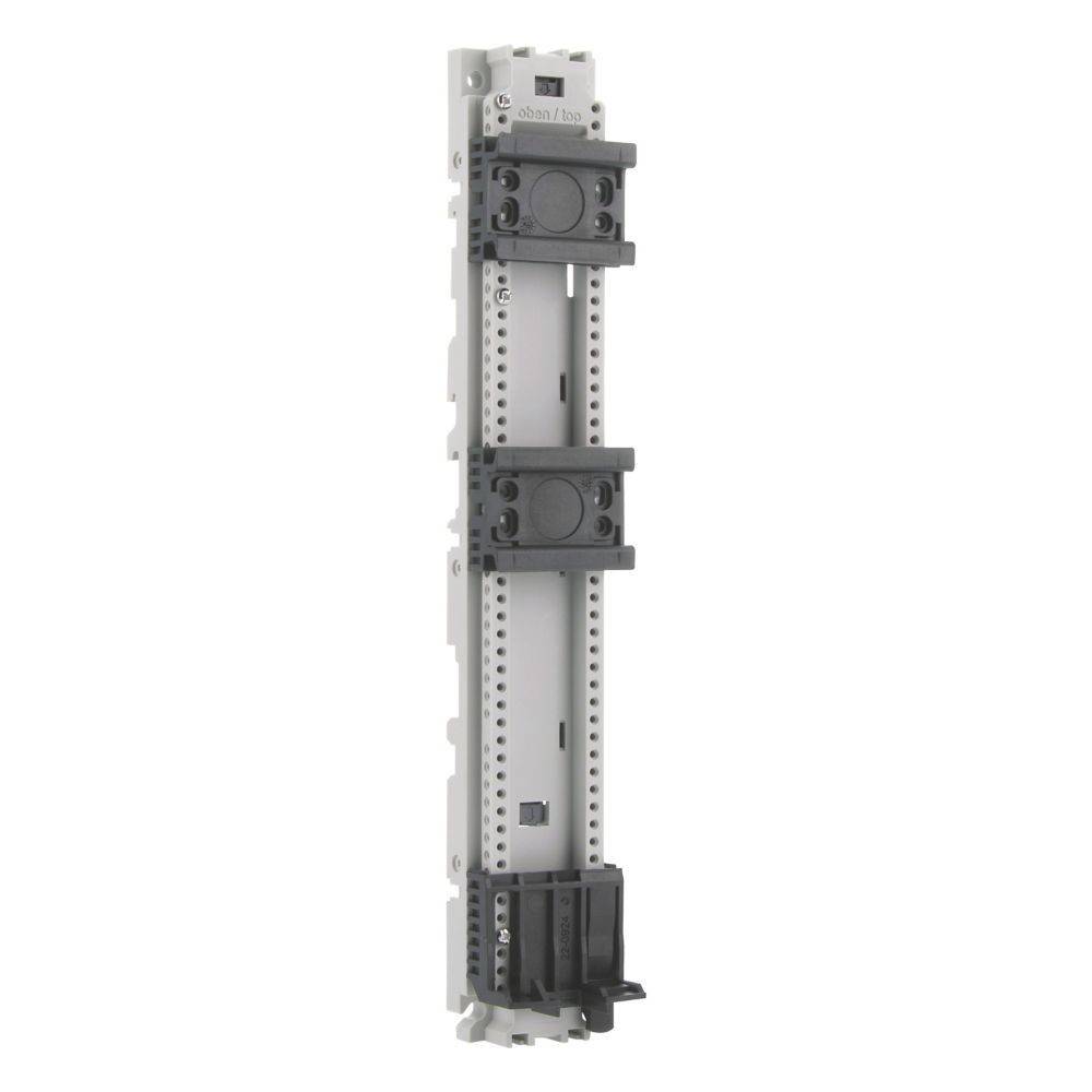Eine elektrische Verteilerdosekomponente mit drei Steckplätzen für Sicherungsautomaten, die zur sicheren Verwaltung und Verteilung von elektrischer Energie verwendet wird.