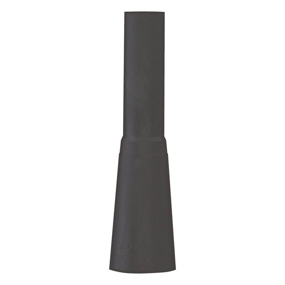 Eine schwarze Saugdüse mit einer schmalen, länglichen Form, die speziell zum Reinigen von engen Zwischenräumen und Spalten entwickelt wurde.