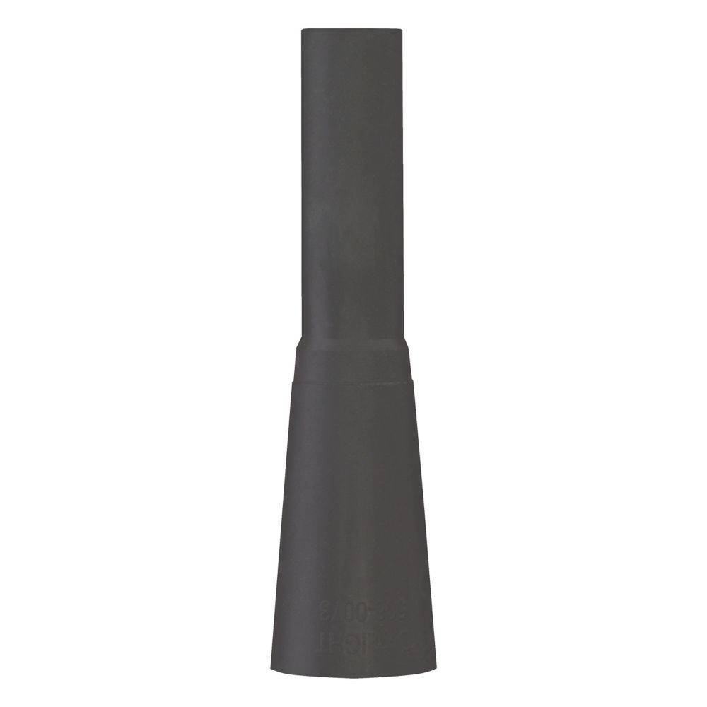 Eine schwarze zylindrische Düse, wahrscheinlich für einen Staubsauger, die darauf ausgelegt ist, den Luftstrom für präzises Reinigen zu fokussieren.