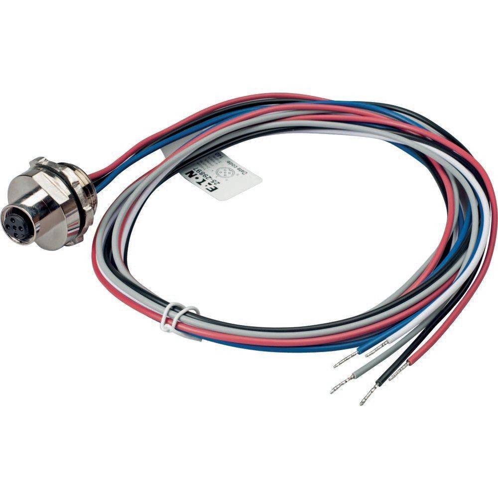 Aviations-Mikrofonbuchse mit mehrfarbigen Kabeln, einschließlich Rot, Blau und Schwarz, und einem Metallstecker, der ein industrielles Design präsentiert.