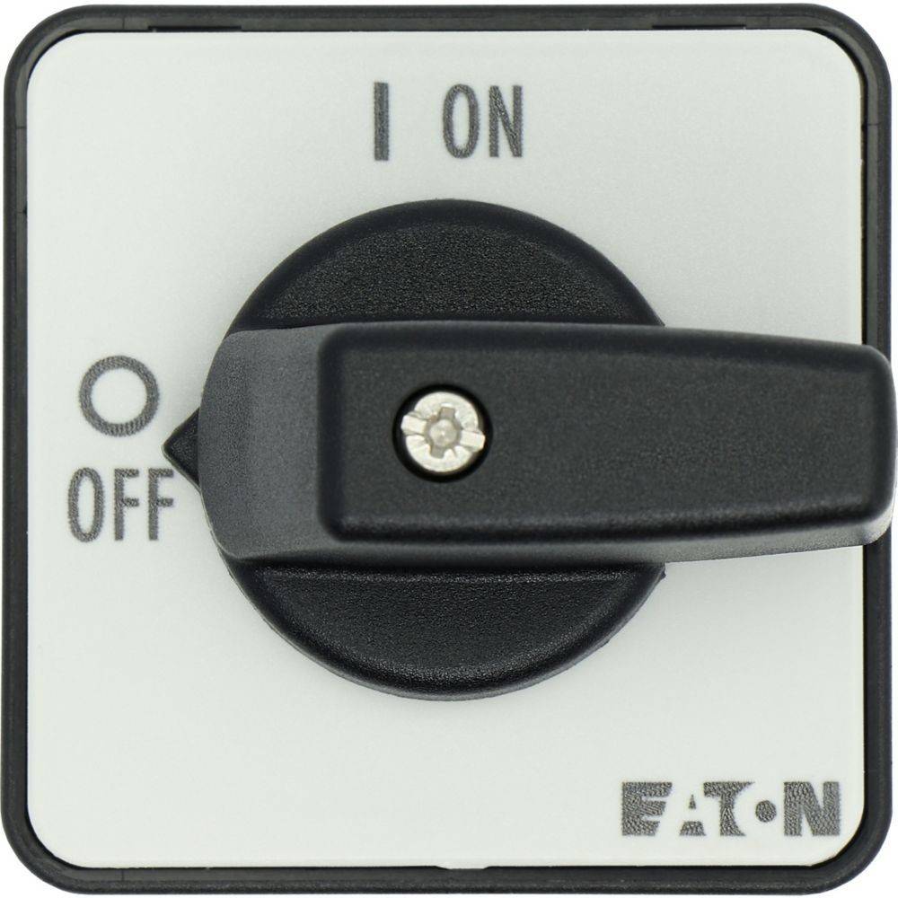 Ein schwarzer Drehschalter, der links mit 