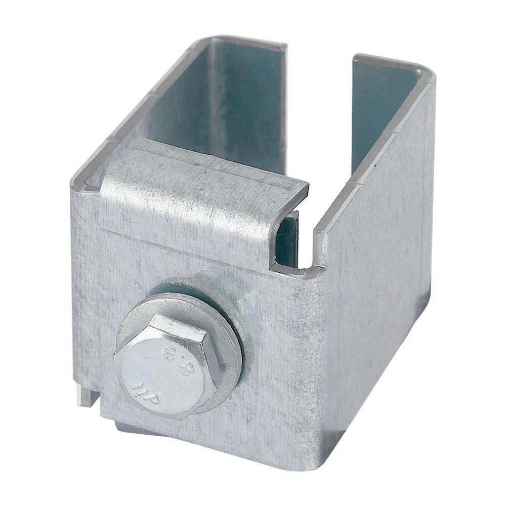 Eine Metallhalterung mit einem Bolzen, konzipiert für strukturelle Unterstützung oder Befestigungszwecke.