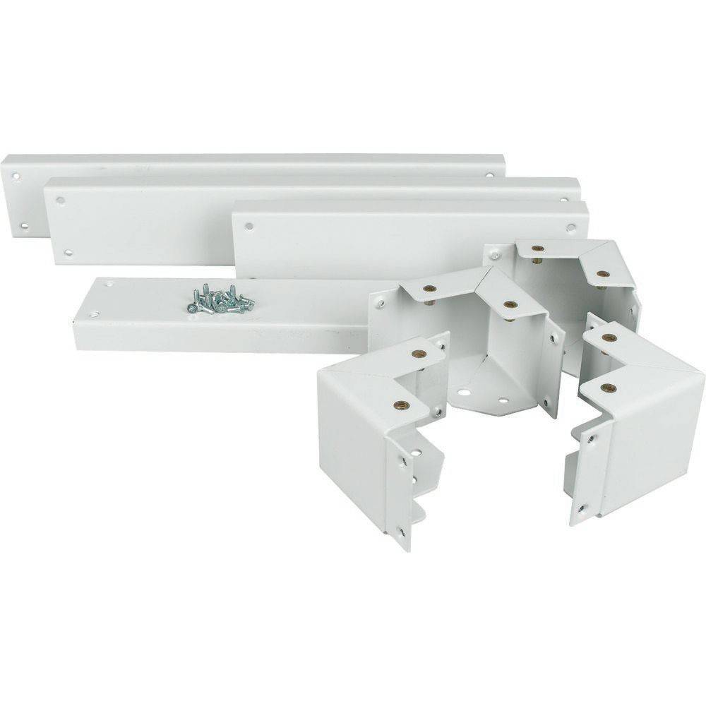 Metalleckwinkel-Set mit Schrauben, verwendet zum Aufbau und zur Verstärkung von quadratischen oder rechteckigen Rahmen.