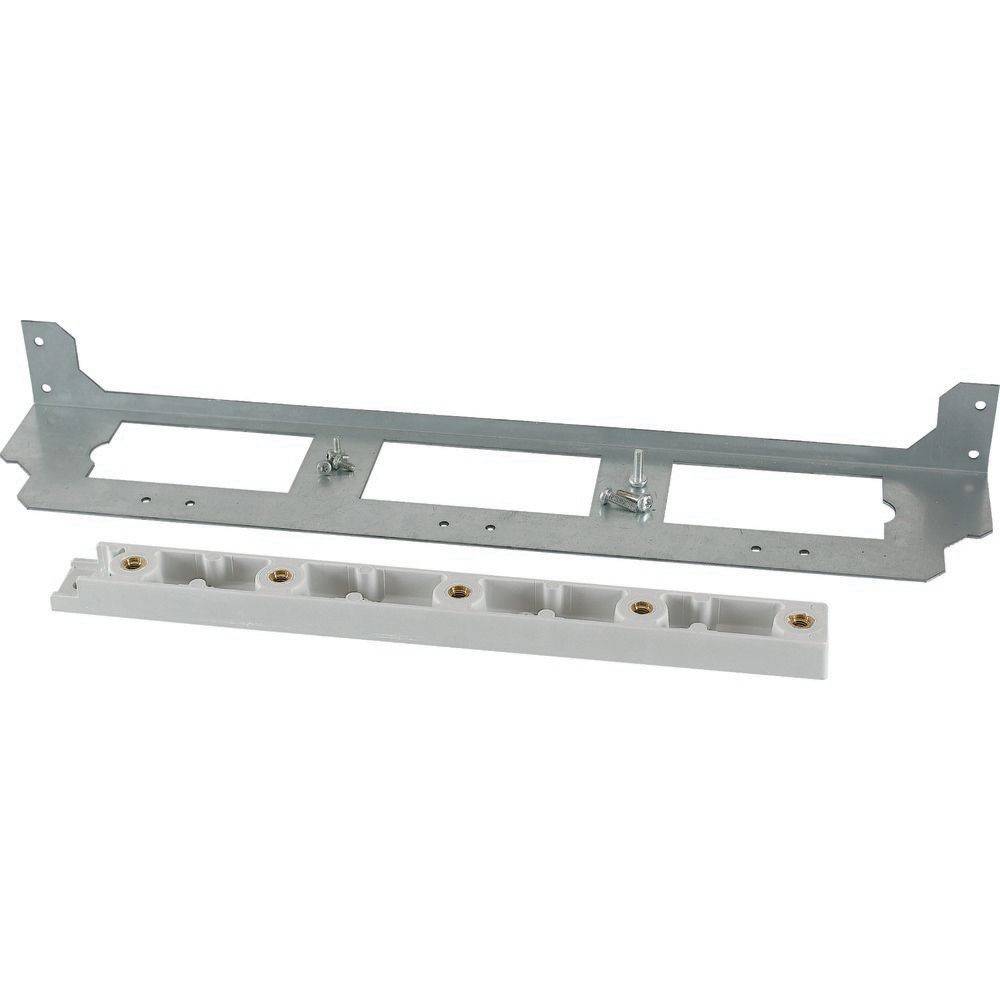 Metallbefestigungshalterung und elektrische Anschlussleiste für sichere Installation von elektrischen Komponenten.