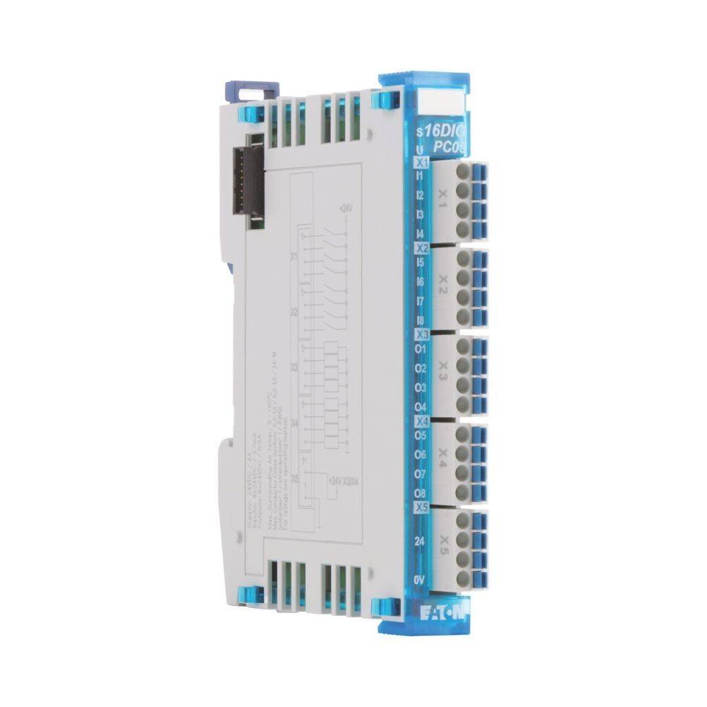 Ein digitales Eingabe-/Ausgabemodul mit mehreren Anschlüssen, gekennzeichnet von DI/DO1 bis DI/DO8, das für Steuerungssysteme und Automatisierung verwendet wird.