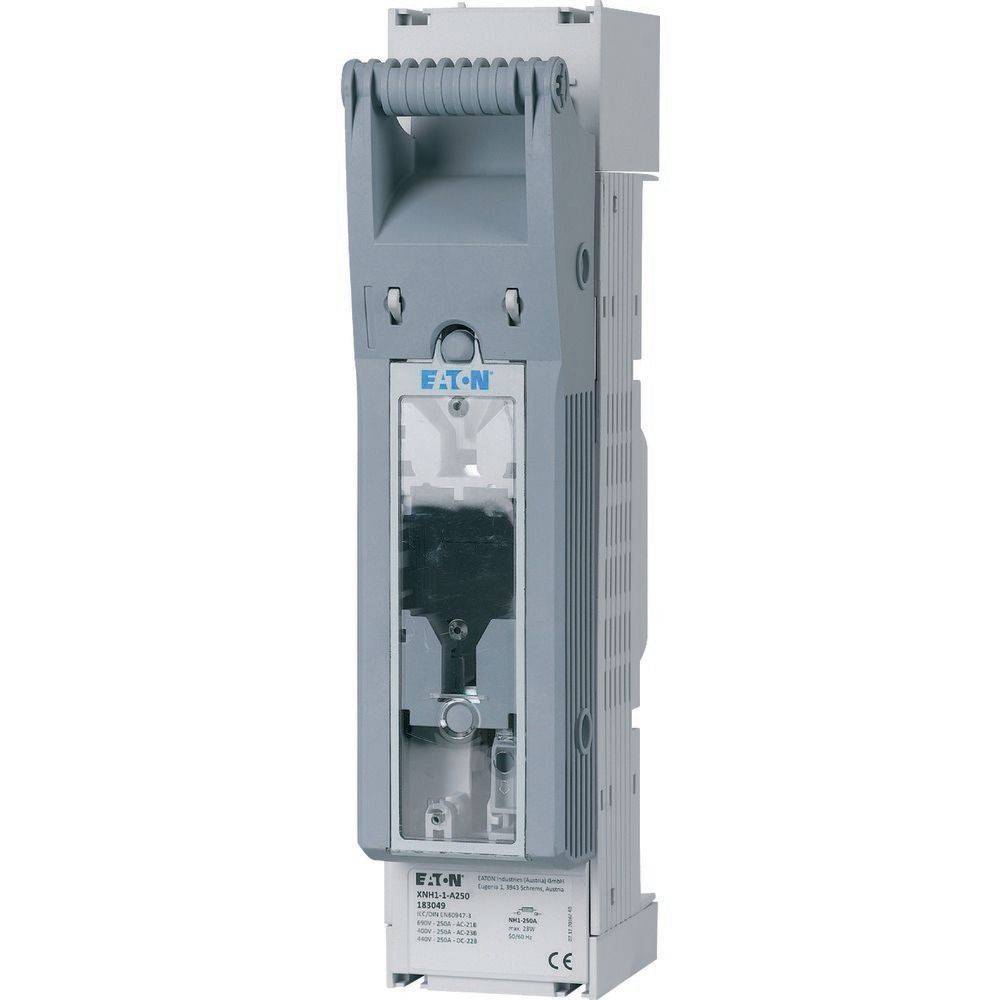 Elektrischer Leitungsschutzschalter mit der Markenbezeichnung 'Eaton', gehäutet in grauem Gehäuse mit einem Schalthebel an der Oberseite, der zur Sicherheit in elektrischen Systemen verwendet wird.